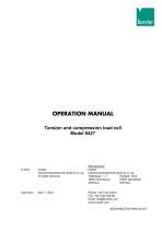 Operation manual Tension and compression load cell Model 8427 2025