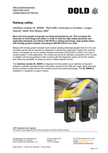 Press release Interface module HL 3094N