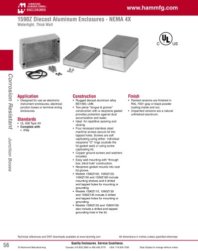 1590Z Diecast Aluminum Enclosures - NEMA 4X