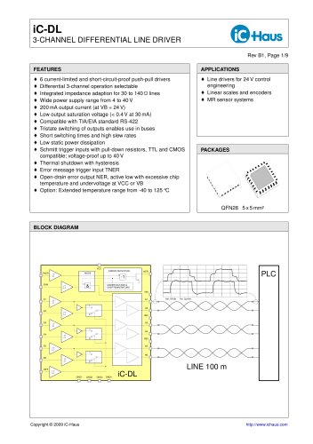 iC-DL    3-Channel Differential Line Driver