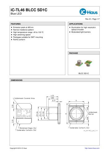 iC-TL46 BLCC SD1C Blue LED