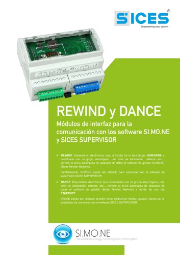 REWIND&DANCE - Interfaces de comunicacion con los software SI.MO.NE y SICES SUPERVISOR