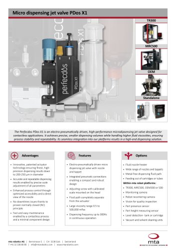 Micro dispensing jet valve PDos X1 mta®