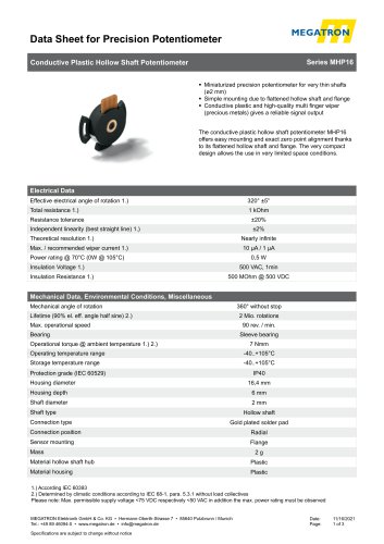 Data sheet MHP16