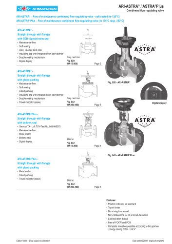 Free of maintenance combinend flow regulating valve 