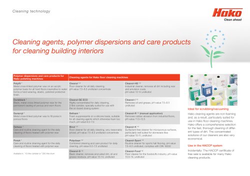 Cleaning Agents and Dosing Systems