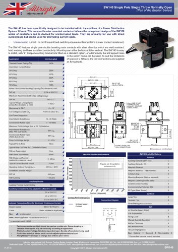 SW140 Series of D.C. Contactors