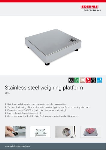 289x Stainless steel weighing platform