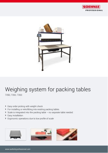 7390, 7392, 7393 Weighing system for packing tables