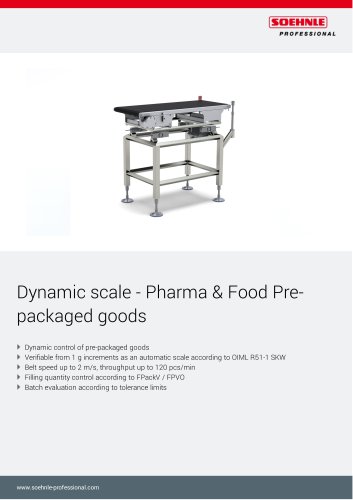 Dynamic scale - Pharma & Food Pre-packaged goods