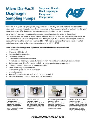 Micro Dia-Vac® Diaphragm Sampling Pumps