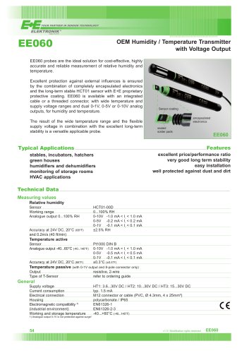 EE060 OEM Humidity/ Temperature Transmitter with Voltage Output