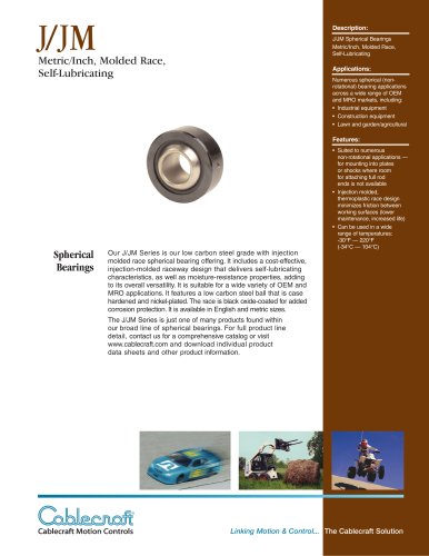 J/JM  Molded Race Metric Sherical Bearings