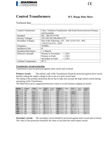 Control Transformers SCL Range