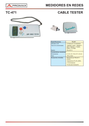 TC-471 Comprobador de cableado LAN y telefonía