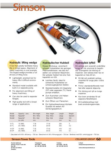 Hydraulic lifting wedge   