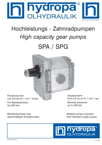 Data sheet SPA/SPG pumps