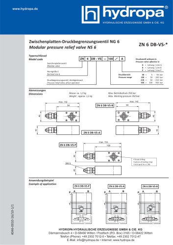 Data sheet ZN6DB-VS A/B/P