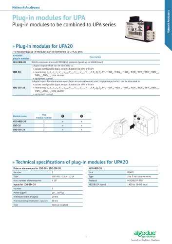 Plug-in modules for UPA