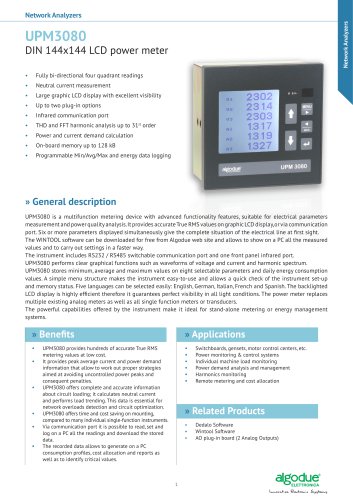 UPM3080 - DIN 144x144 LCD power meter