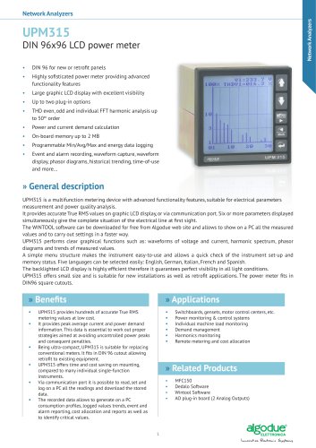 UPM315 DIN 96x96 LCD power meter