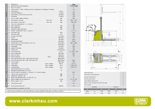 Specification sheet CLARK C PS 10 Ligth