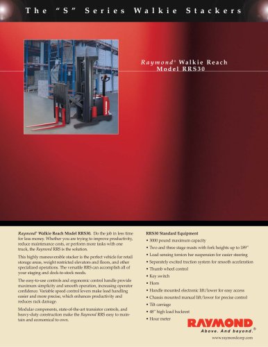 Walkie Reach RRS30 Brochure