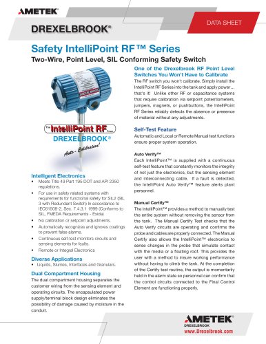 SXRXT Series, Safety IntelliPoint