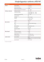 Hoja de datos «Simple Apparatus» conformity to ATEX 947 - 3