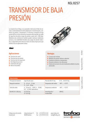 TRANSMETTEUR DE BASSE PRESSION NSL 8257