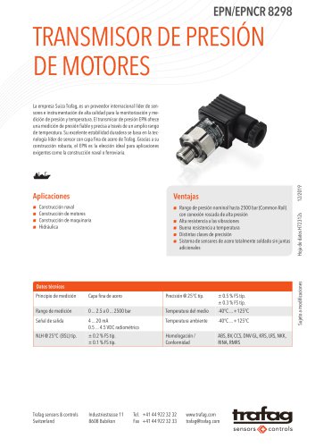 TRANSMISOR DE PRESIÓN DE MOTORES EPN/EPNCR 8298