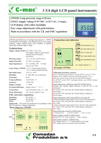 LPP420, 3 3/4 digit LCD panel instrument