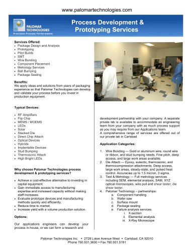 PROCESS DEVELOPMENT & PROTOTYPING SERVICES