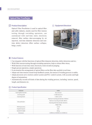 Tensile test equipment Optical Fiber Prooftester