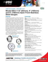 Model 656 2-1/2" (63mm), 4" (100mm) and 6" (160mm) Open Front Stainless Steel Gauges