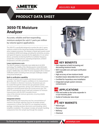 3050-TE Moisture Analyzer