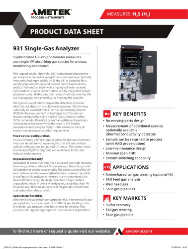 931 Single Gas Analyzer