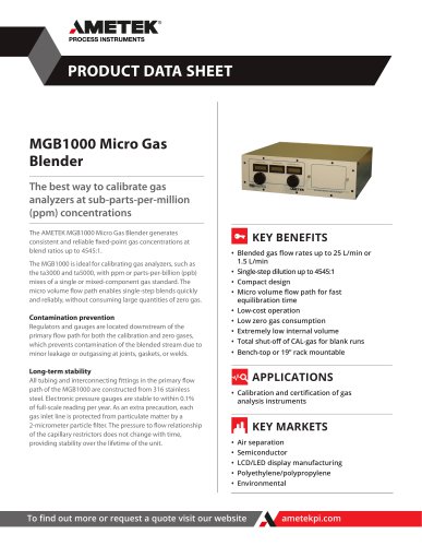 MGB1000 Micro Gas Blender