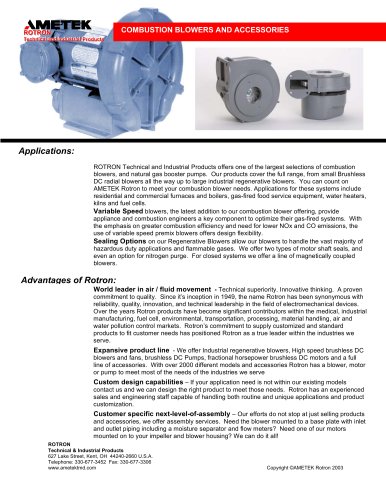 Combustion Blowers And Accessories