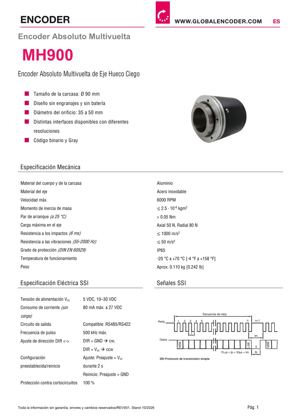 Ficha T&eacute;cnica MH900 (ES) - W+S Me&szlig;systeme GmbH