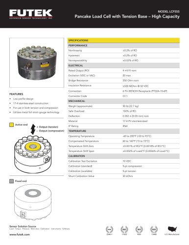 MODEL LCF555 Pancake Load Cell with Tension Base – High Capacity