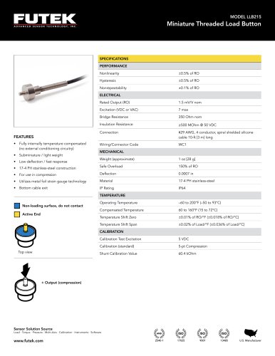 MODEL LLB215 Miniature Threaded Load Button