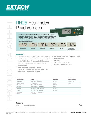 RH25: Heat Index Psychrometer