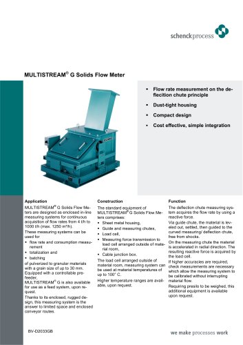 MULTISTREAM® G - Solid Flow Meter