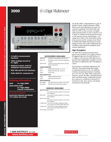 2000 Series: 6½-Digital Multimeter with Scanning