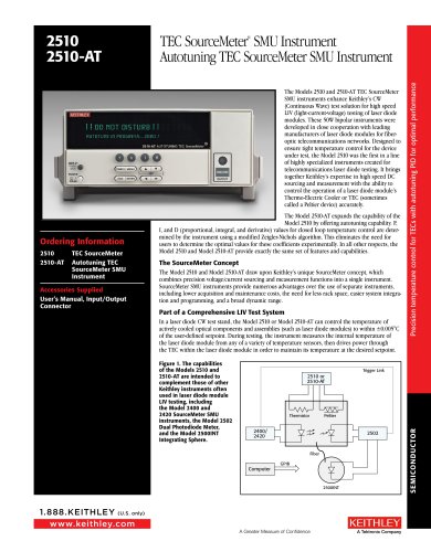 2510 2510-AT TEC SourceMeter® SMU Instrument Autotuning TEC SourceMeter SMU Instrument