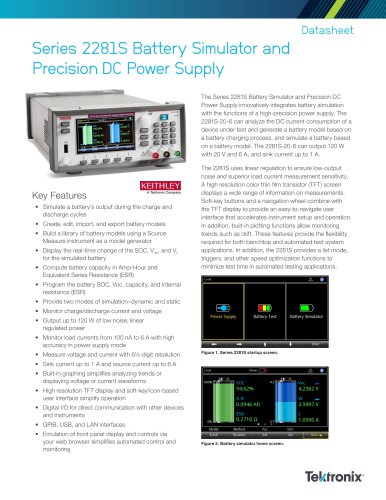 Keithley Series 2281S Battery Simulator and Precision DC Bench Power Supply with TFT LCD Display