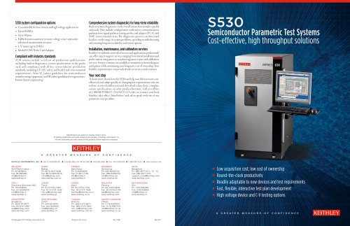 S530 Semiconductor Parametric Test Systems