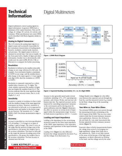 Technical Information - Digital Multimeters