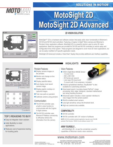 Motoman MotoSight 2D Vision Solution